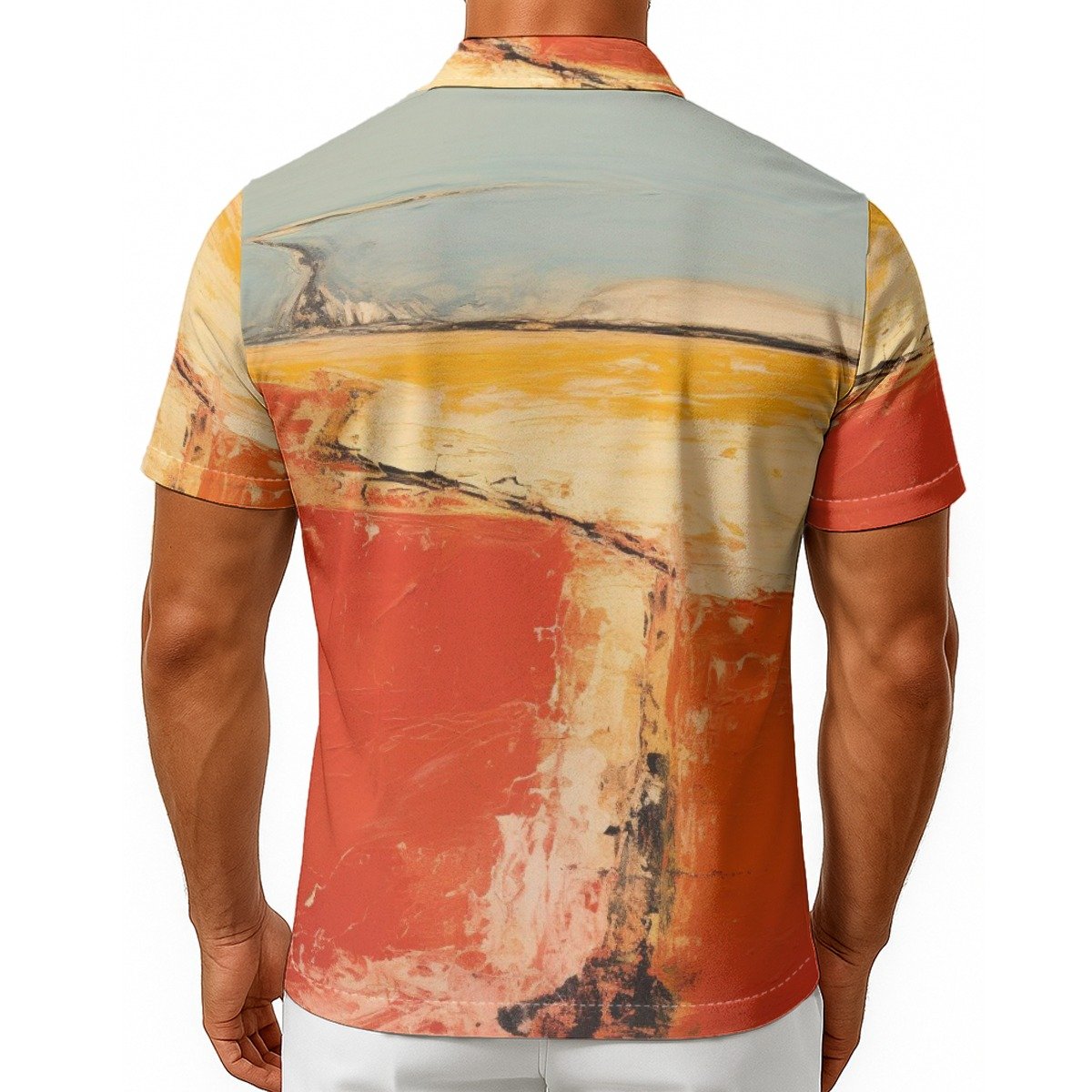 All-Over Print Men's Hawaiian Shirt With Button Closure - Image 2